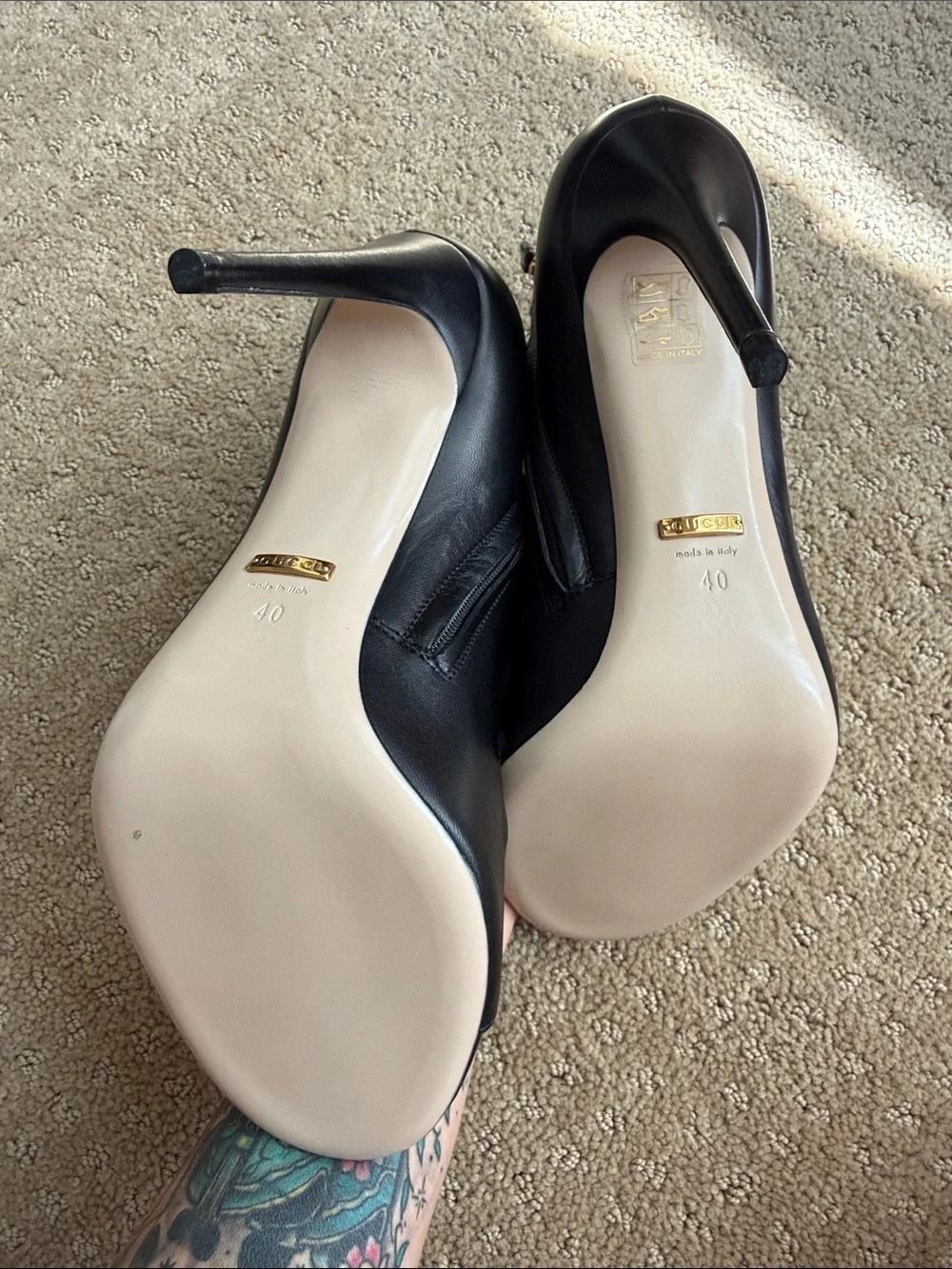 Gucci Aneta Black Caged Peep Toe Stiletto Heels